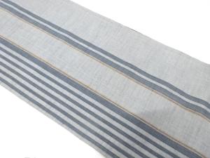 アンティーク　綿紬　縞模様織り出し全通袋帯（材料）